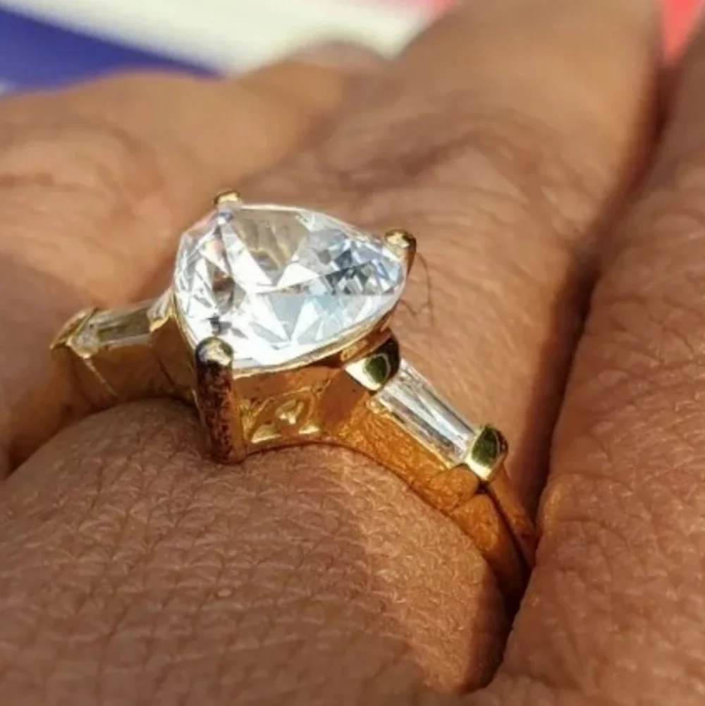 Swarovski Zirconia Heart Vermeil YG Over Sterling Silver